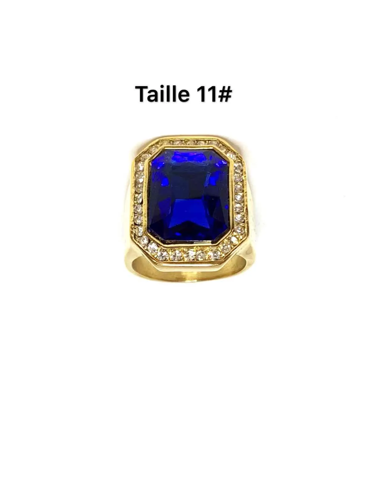 Blue diamond knight steel ring
