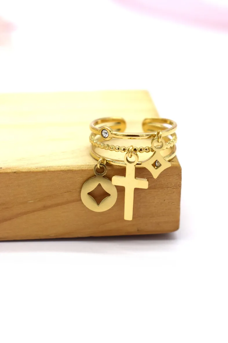 Charm-Ring aus Edelstahl