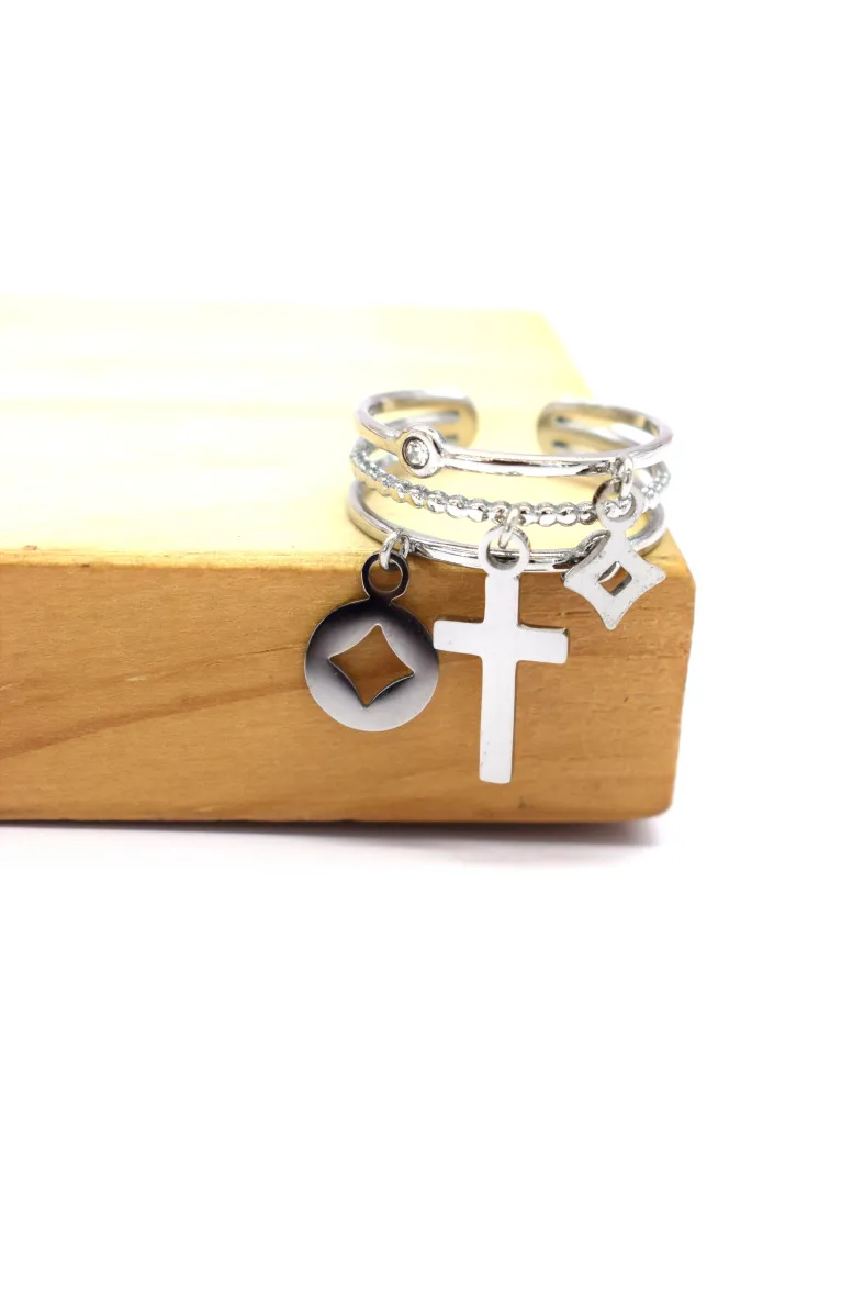 Charm-Ring aus Edelstahl
