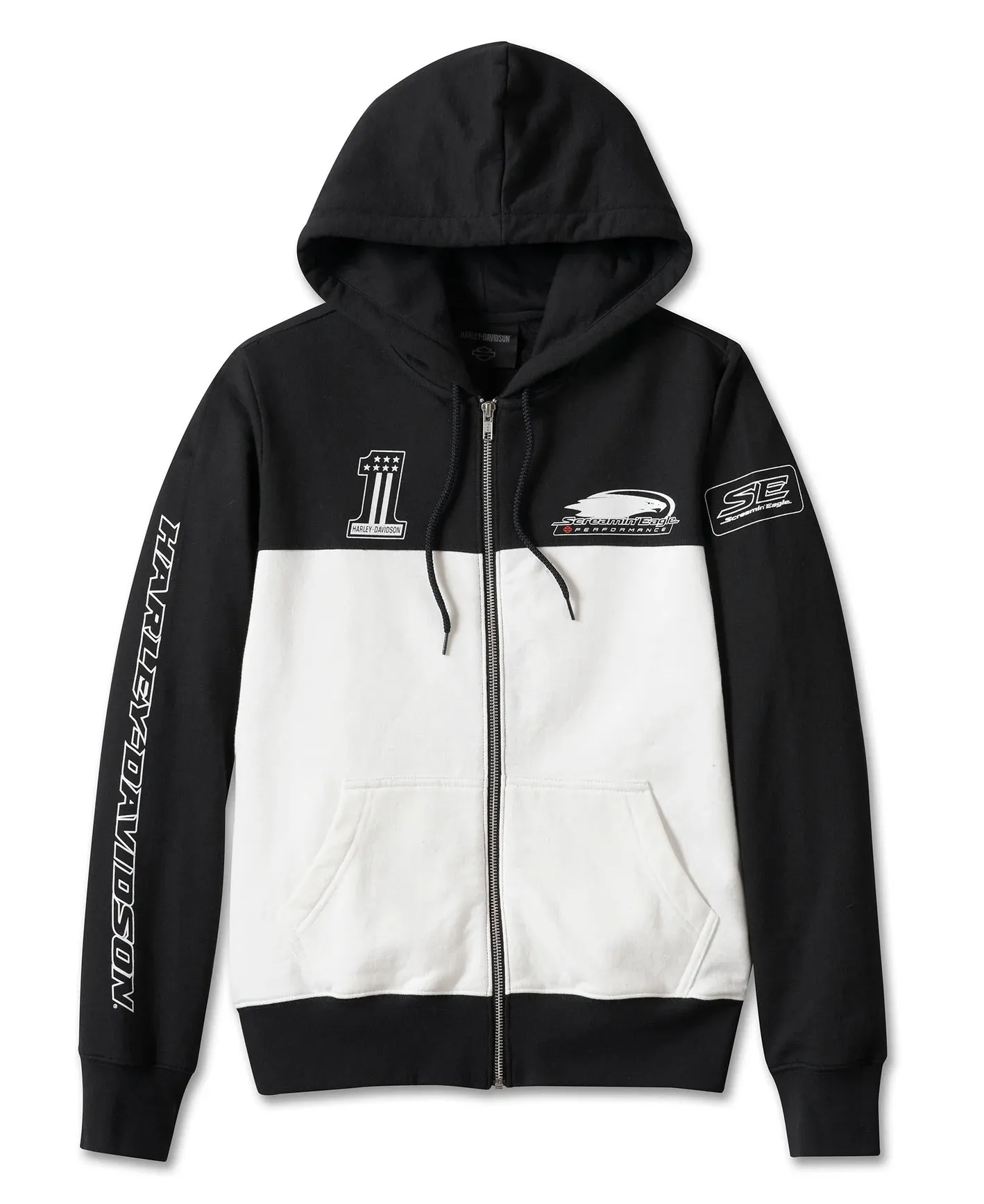 Harley-Davidson Screamin Eagle Damen Zip Hoodie schwarz/weiß