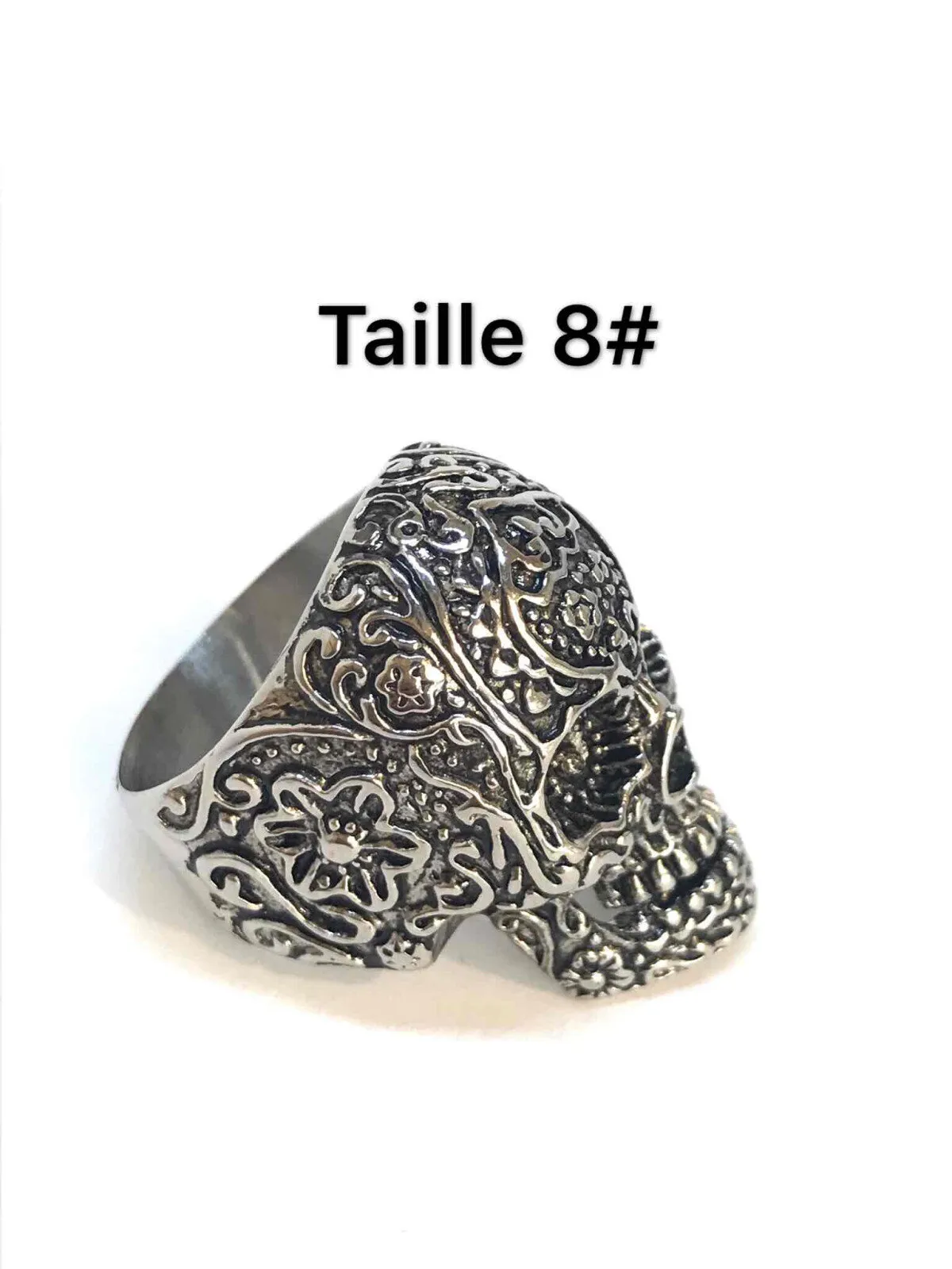 Mexican skull steel ring