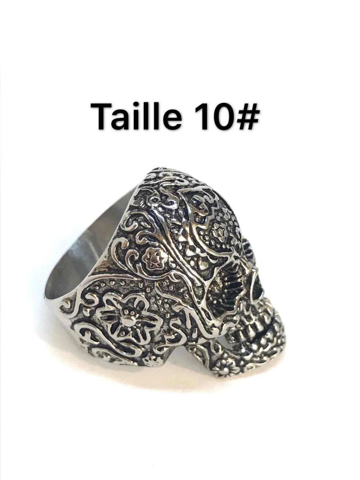 Mexican skull steel ring